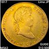 Image 1 : 1817 Lima JP Peru Gold 8 Escudo CHOICE BU