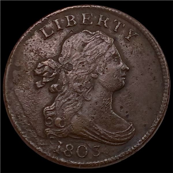 1803 Widely Spaced 3 C-3 Draped Bust Half Cent