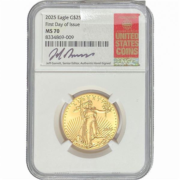 2025 Gold $25 Gold Eagle 1/2oz NGC MS70