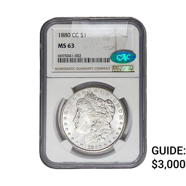 1880-CC CAC Morgan Silver Dollar NGC MS63