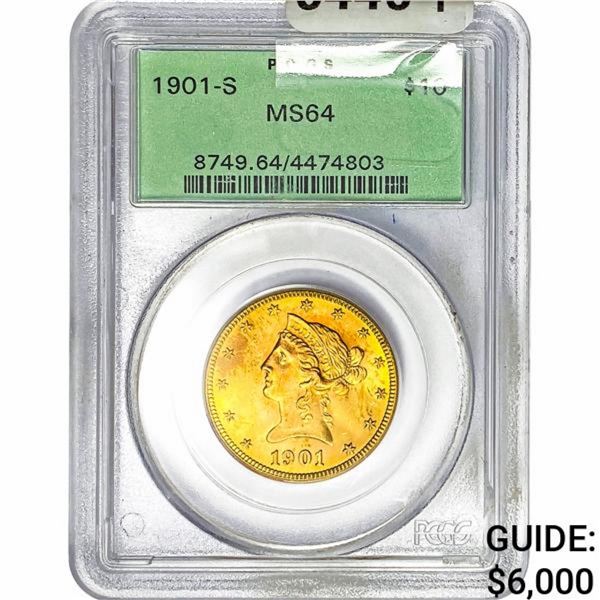 1901-S $10 Gold Eagle PCGS MS64