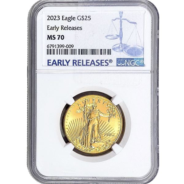 2023 1/2OZ Gold Eagle $25 NGC MS70