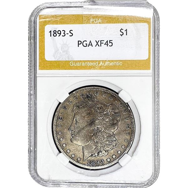 1893-S Morgan Silver Dollar PGA XF45