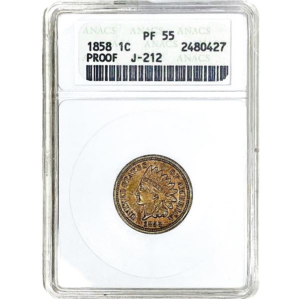 1858 Indian Head Cent ANACS PF55 J-212