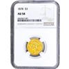 Image 1 : 1878 .1454 OZ Gold $3 NGC AU58