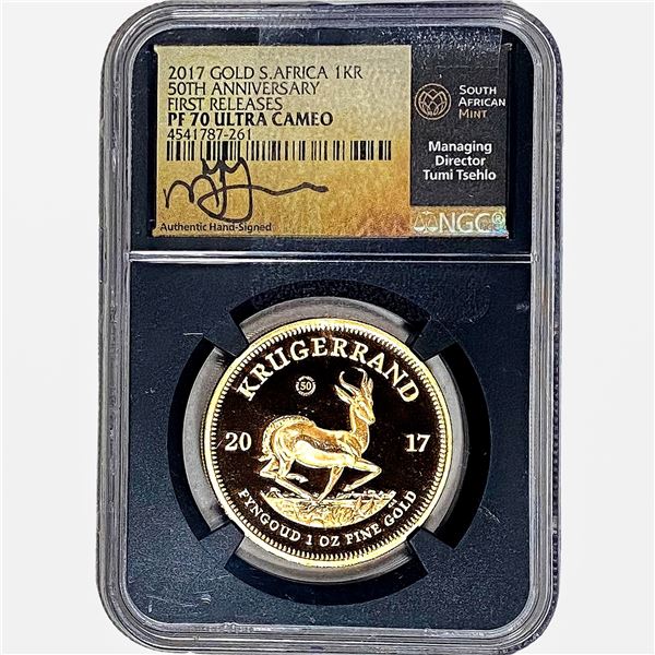 2017 South Africa 1 OZ Gold 1 Krugerrand NGC PF70 UC