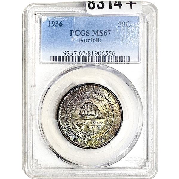 1936 Norfolk Half Dollar PCGS MS67