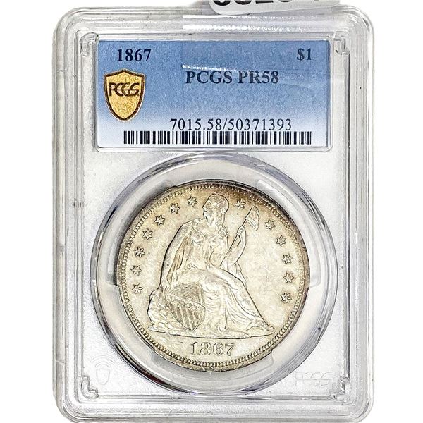 1867 Silver Trade Dollar PCGS PR58