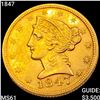 Image 1 : 1847 $5 Gold Half Eagle UNCIRCULATED