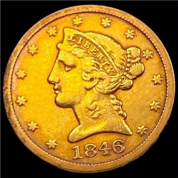 1846 $5 Gold Half Eagle