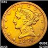 Image 1 : 1846 $5 Gold Half Eagle CHOICE AU