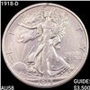 Image 1 : 1918-D Walking Liberty Half Dollar CHOICE AU