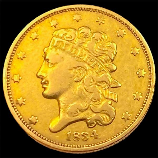 1834 Pl 4 $5 Gold Half Eagle