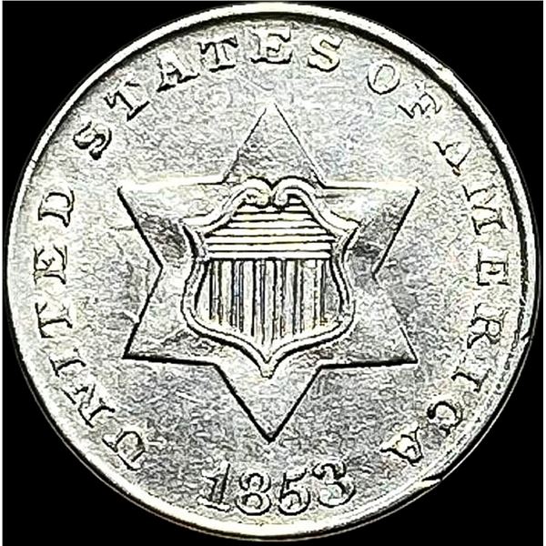 1853 Silver Three-Cent Piece  UNCIRCULATED