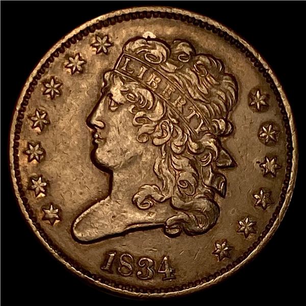 1834 Classic Head Half Cent  CHOICE AU