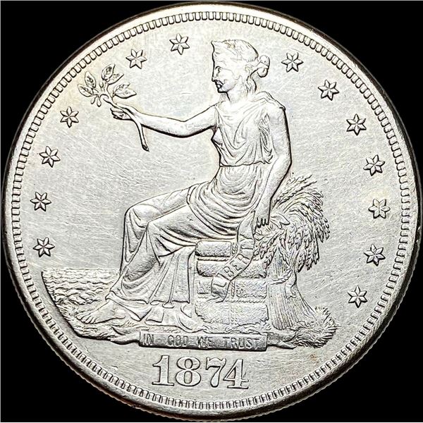 1874-S Silver Trade Dollar  CLOSELY UNCIRCULATED