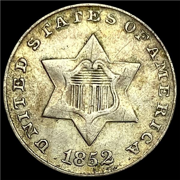 1852 Silver Three-Cent Piece  CLOSELY UNCIRCULATED