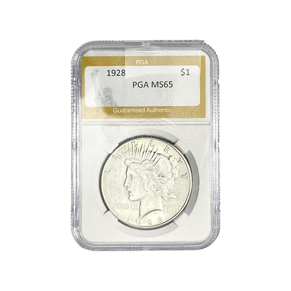 1928 Silver Peace Dollar PGA MS65