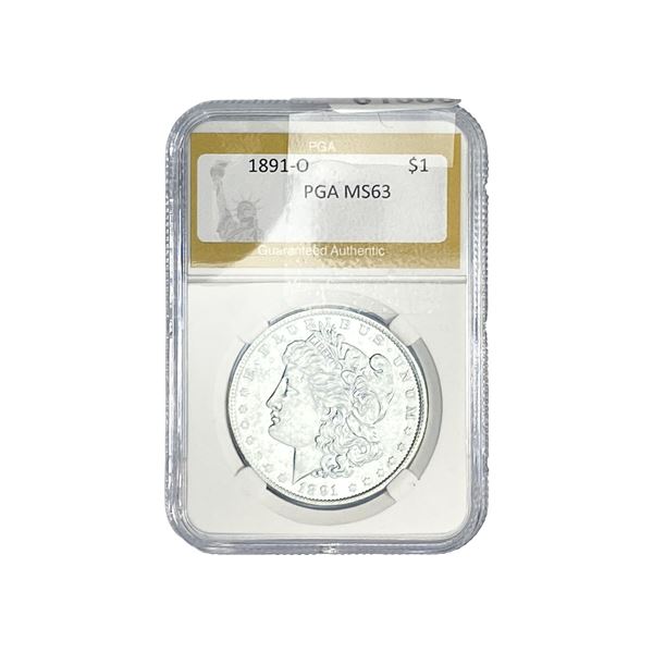 1891-O Morgan Silver Dollar PGA MS63