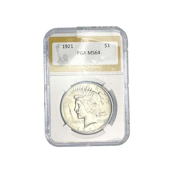 1921 Silver Peace Dollar PGA MS64