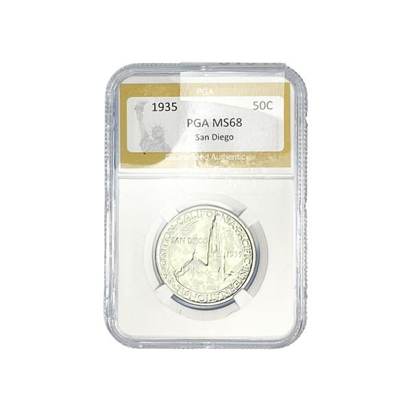 1935 San Diego Half Dollar PGA MS68