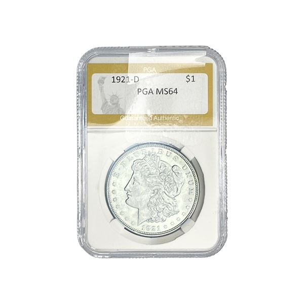 1921-D Morgan Silver Dollar PGA MS64