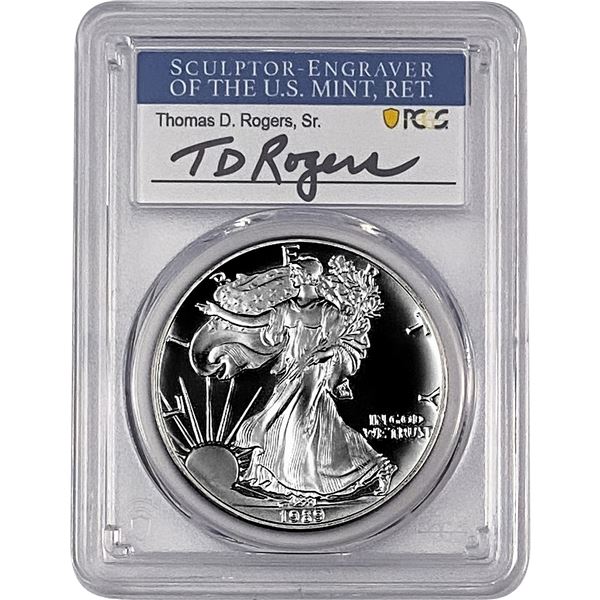 1989-S Silver Eagle PCGS PR70 DCAM Thomas D Rogers