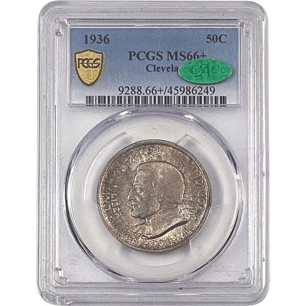 1936 CAC Cleveland Half Dollar PCGS MS66+