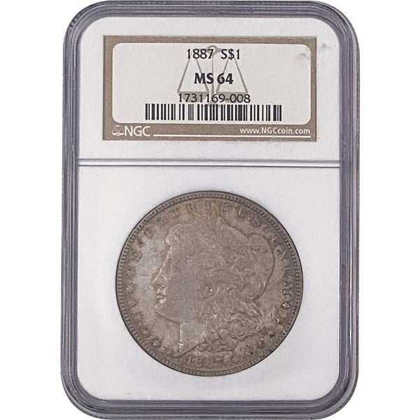 1887 Morgan Silver Dollar NGC MS64
