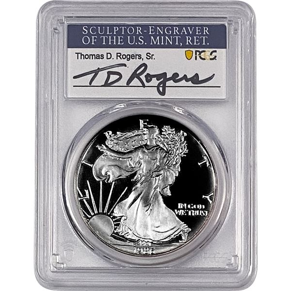 1986-S Silver Eagle PCGS PR70 DCAM Thomas D Rogers