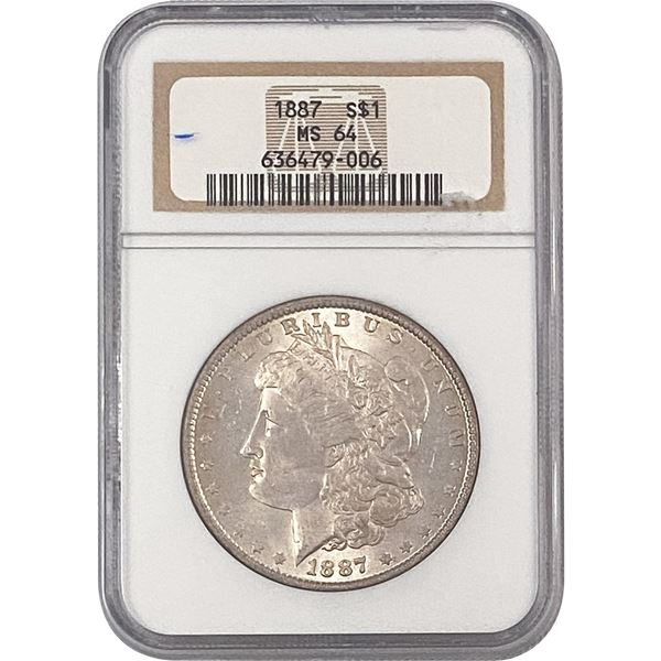 1887 Morgan Silver Dollar NGC MS64