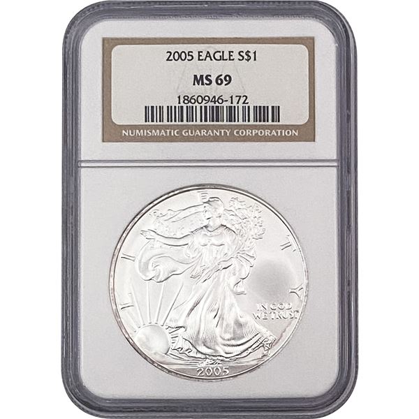 2005 Silver Eagle NGC MS69