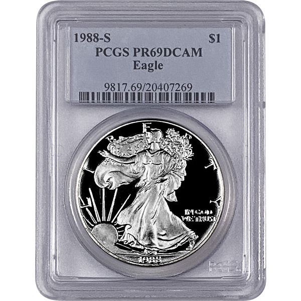 1988-S Silver Eagle PCGS PR69 DCAM