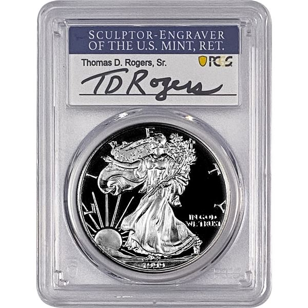 1999-P Silver Eagle PCGS PR70 DCAM Thomas D Rogers