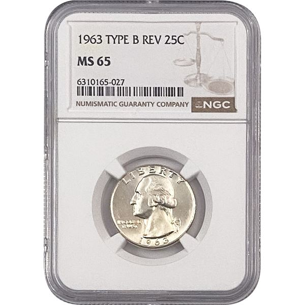 1936 Washington Silver Quarter NGC MS63 TY B Rev