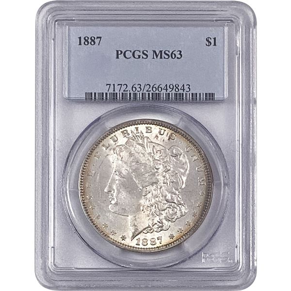 1887 Morgan Silver Dollar PCGS MS63