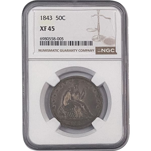 1843 Seated Liberty Half Dollar NGC XF45