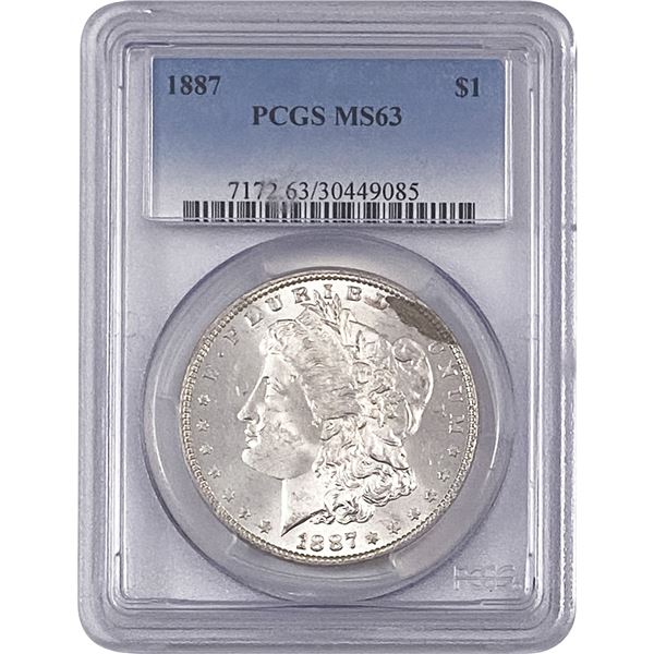 1887 Morgan Silver Dollar PCGS MS63