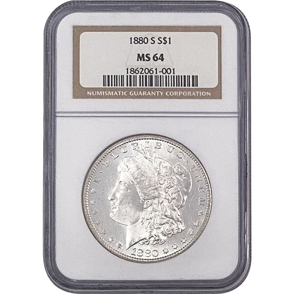 1880-S Morgan Silver Dollar NGC MS64