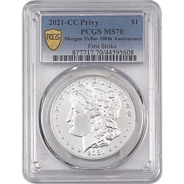 2021-CC Privy Morgan Silver Dollar PCGS MS70 100th Anniv.