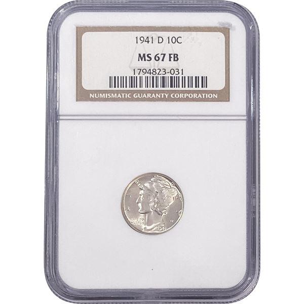 1941-D Mercury Silver Dime NGC MS67 FB