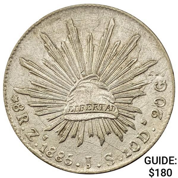 1885Zs JS Mexico Silver 8 Reales CLOSELY UNCIRCULATED