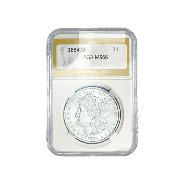 1884-O Morgan Silver Dollar PGA MS66