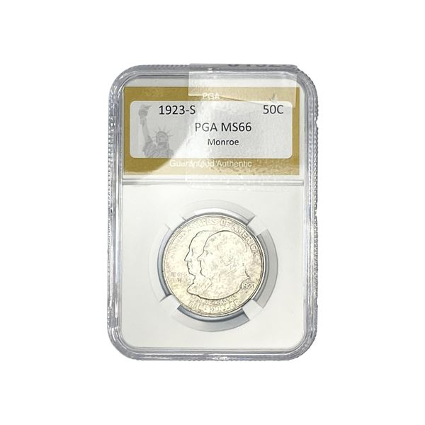 1923-S Monroe Half Dollar PGA MS66