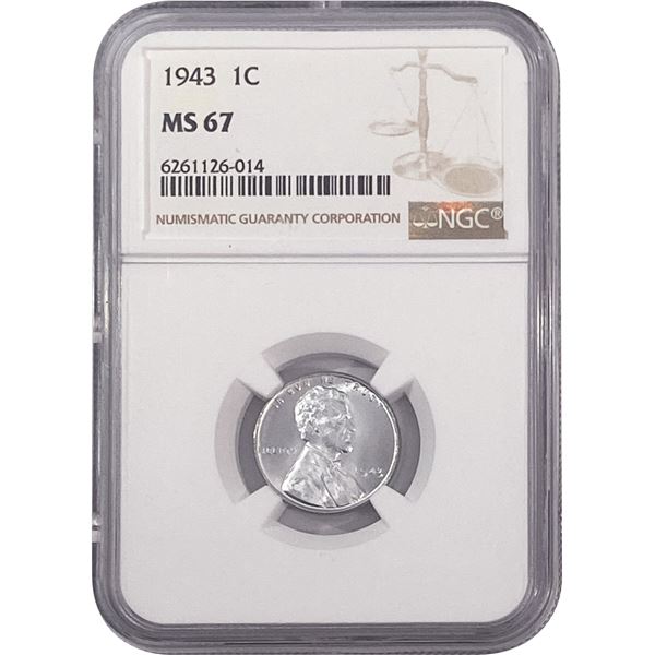 1943 Wheat Cent NGC MS67