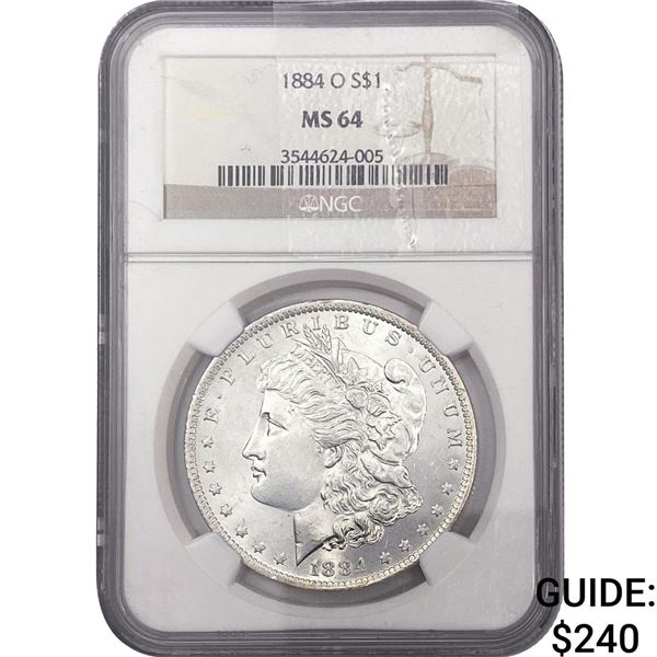 1884-O Morgan Silver Dollar NCG MS64