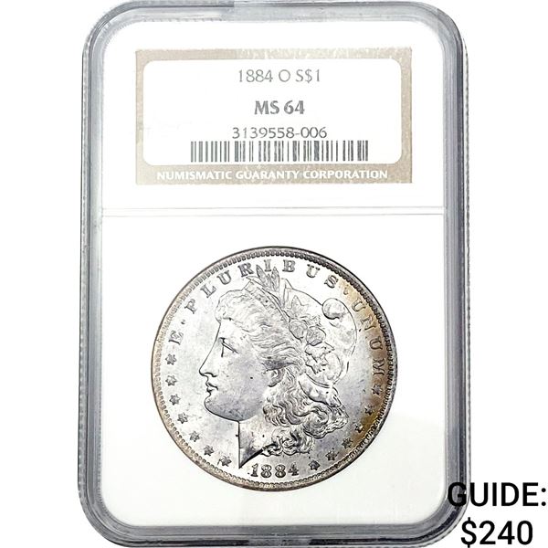 1884-O Morgan Silver Dollar NCG MS64