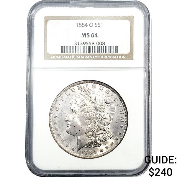 1884-O Morgan Silver Dollar NCG MS64