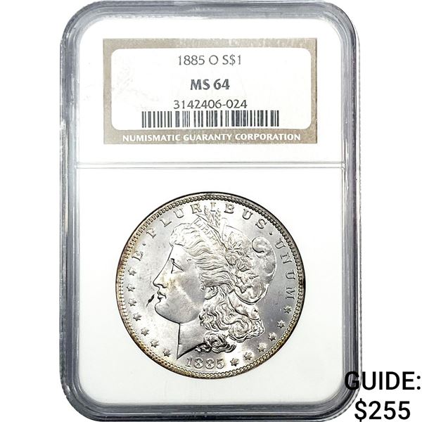 1885-O Morgan Silver Dollar NGC MS64