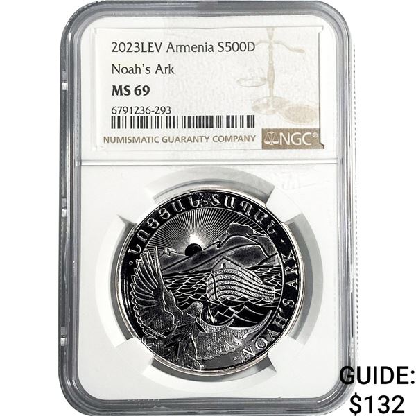 2023LEV Armenia Silver 500D Noah's Ark NGC MS69